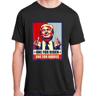 Trump Middle Finger Biden Harris Republican American Flag Adult ChromaSoft Performance T-Shirt