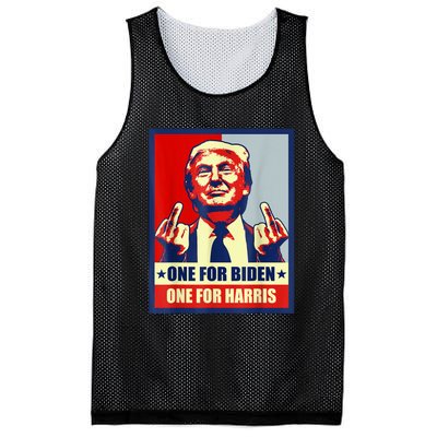 Trump Middle Finger Biden Harris Republican American Flag Mesh Reversible Basketball Jersey Tank