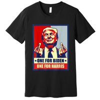 Trump Middle Finger Biden Harris Republican American Flag Premium T-Shirt