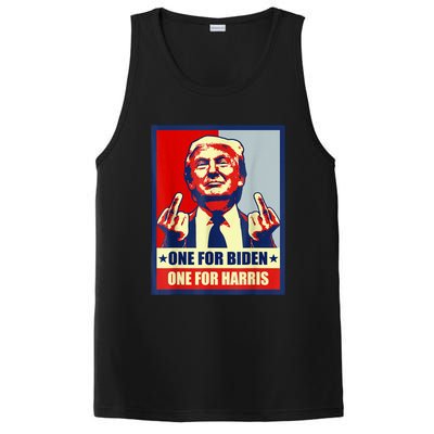 Trump Middle Finger Biden Harris Republican American Flag PosiCharge Competitor Tank