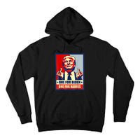 Trump Middle Finger Biden Harris Republican American Flag Tall Hoodie