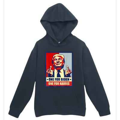 Trump Middle Finger Biden Harris Republican American Flag Urban Pullover Hoodie