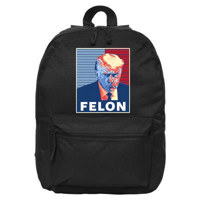 Trump Mugshot First American President Felon 16 in Basic Backpack