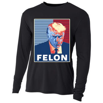Trump Mugshot First American President Felon Cooling Performance Long Sleeve Crew