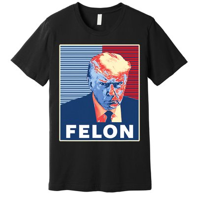 Trump Mugshot First American President Felon Premium T-Shirt