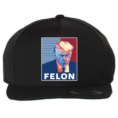 Trump Mugshot First American President Felon Wool Snapback Cap