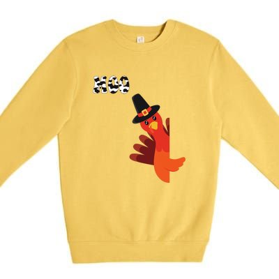 Turkey Moo Funny Thanksgiving Premium Crewneck Sweatshirt