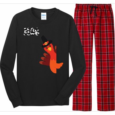 Turkey Moo Funny Thanksgiving Long Sleeve Pajama Set