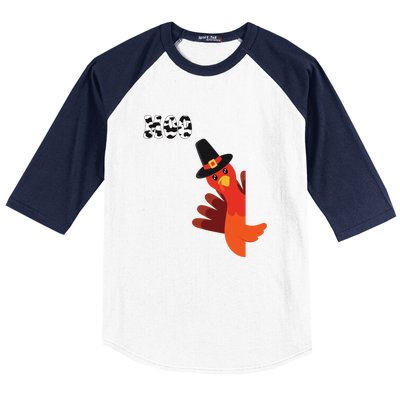 Turkey Moo Funny Thanksgiving Baseball Sleeve Shirt