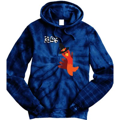 Turkey Moo Funny Thanksgiving Tie Dye Hoodie