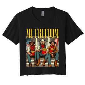 Trump Mc Freedom Funny Trump 2024 Christmas Women's Crop Top Tee