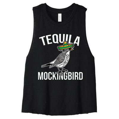 Tequila Mockingbird Funny Design Women's Racerback Cropped Tank