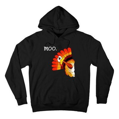 Turkey Moo Funny Thanksgiving Hoodie