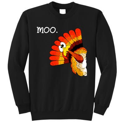 Turkey Moo Funny Thanksgiving Sweatshirt