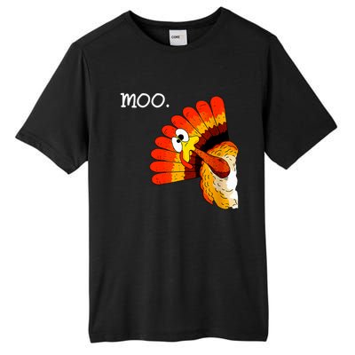 Turkey Moo Funny Thanksgiving Tall Fusion ChromaSoft Performance T-Shirt