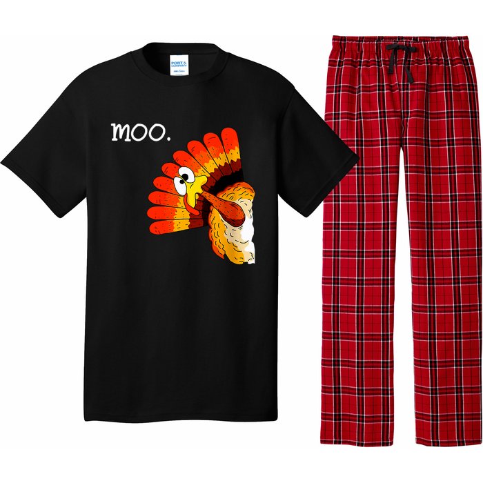 Turkey Moo Funny Thanksgiving Pajama Set