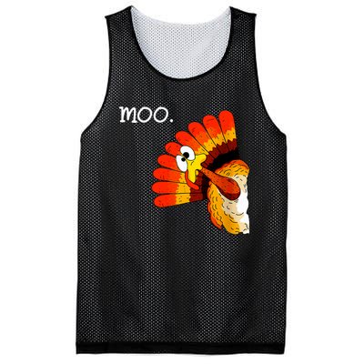 Turkey Moo Funny Thanksgiving Mesh Reversible Basketball Jersey Tank