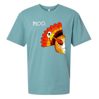 Turkey Moo Funny Thanksgiving Sueded Cloud Jersey T-Shirt