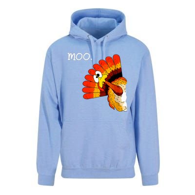 Turkey Moo Funny Thanksgiving Unisex Surf Hoodie