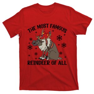 The Most Famous Reindeer Of All Sven Reindeer Christmas Lights T-Shirt