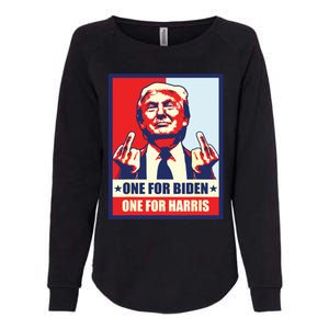 Trump Middle Finger Biden Harris Republican American Flag Womens California Wash Sweatshirt