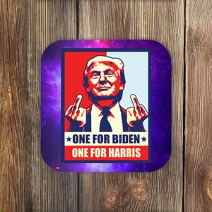 Trump Middle Finger Biden Harris Republican American Flag Coaster