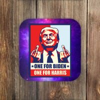 Trump Middle Finger Biden Harris Republican American Flag Coaster