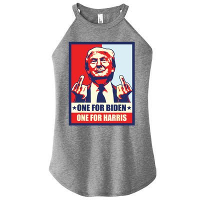 Trump Middle Finger Biden Harris Republican American Flag Women's Perfect Tri Rocker Tank