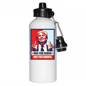 Trump Middle Finger Biden Harris Republican American Flag Aluminum Water Bottle