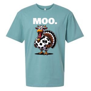 Turkey Moo Funny Thanksgiving  Sueded Cloud Jersey T-Shirt