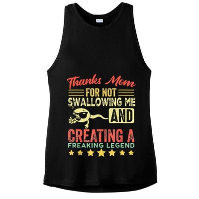 Thanks mom For Not Swallowing me funny family joke matching Ladies PosiCharge Tri-Blend Wicking Tank