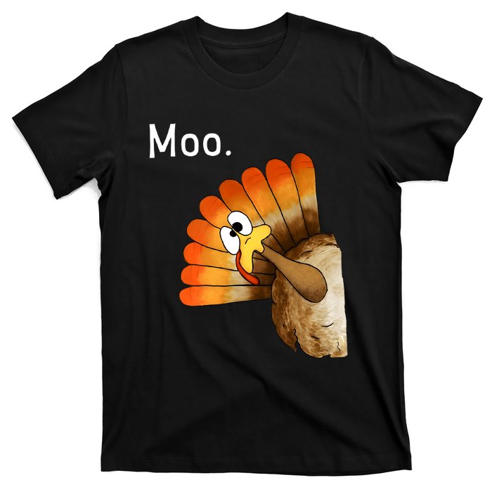 Turkey Moo Funny Thanksgiving T-Shirt