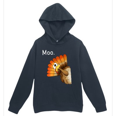 Turkey Moo Funny Thanksgiving Urban Pullover Hoodie