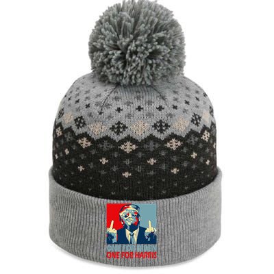 Trump Middle Finger Biden Harris Republican American Flag The Baniff Cuffed Pom Beanie