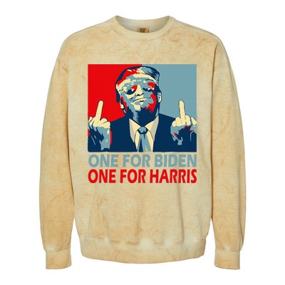 Trump Middle Finger Biden Harris Republican American Flag Colorblast Crewneck Sweatshirt