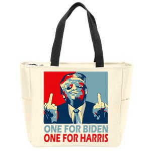 Trump Middle Finger Biden Harris Republican American Flag Zip Tote Bag