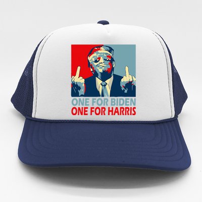 Trump Middle Finger Biden Harris Republican American Flag Trucker Hat