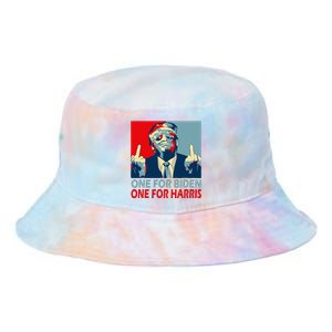 Trump Middle Finger Biden Harris Republican American Flag Tie Dye Newport Bucket Hat