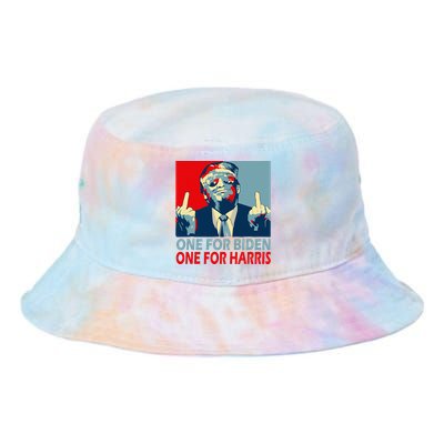 Trump Middle Finger Biden Harris Republican American Flag Tie Dye Newport Bucket Hat