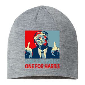 Trump Middle Finger Biden Harris Republican American Flag Sustainable Beanie