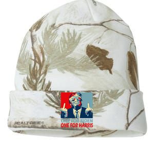 Trump Middle Finger Biden Harris Republican American Flag Kati Licensed 12" Camo Beanie