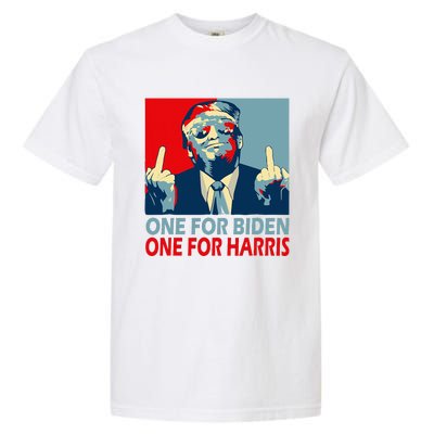 Trump Middle Finger Biden Harris Republican American Flag Garment-Dyed Heavyweight T-Shirt