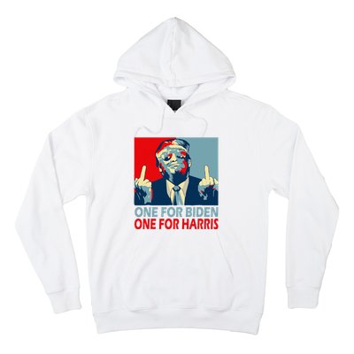 Trump Middle Finger Biden Harris Republican American Flag Hoodie