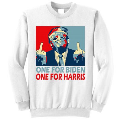 Trump Middle Finger Biden Harris Republican American Flag Sweatshirt