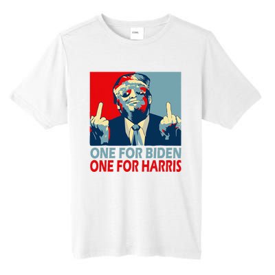 Trump Middle Finger Biden Harris Republican American Flag Tall Fusion ChromaSoft Performance T-Shirt