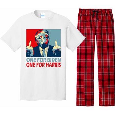 Trump Middle Finger Biden Harris Republican American Flag Pajama Set