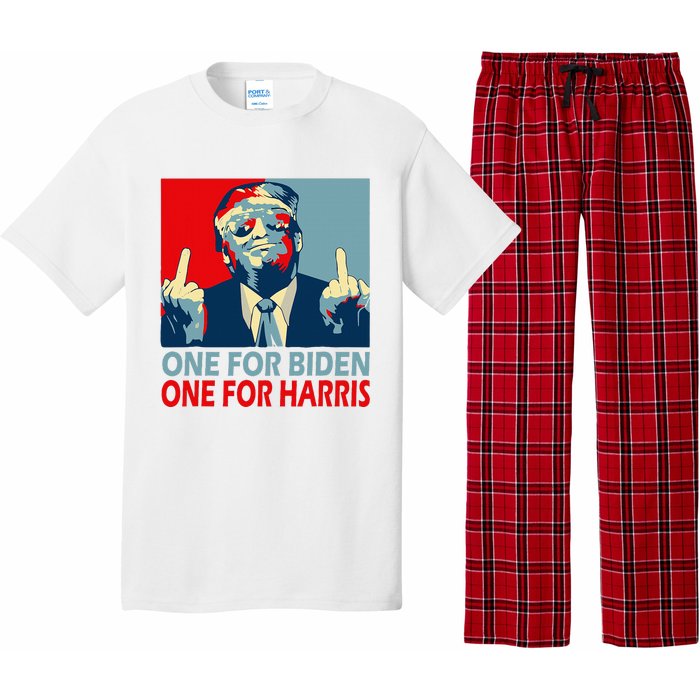 Trump Middle Finger Biden Harris Republican American Flag Pajama Set