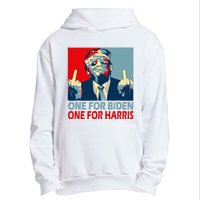 Trump Middle Finger Biden Harris Republican American Flag Urban Pullover Hoodie