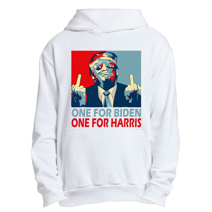 Trump Middle Finger Biden Harris Republican American Flag Urban Pullover Hoodie