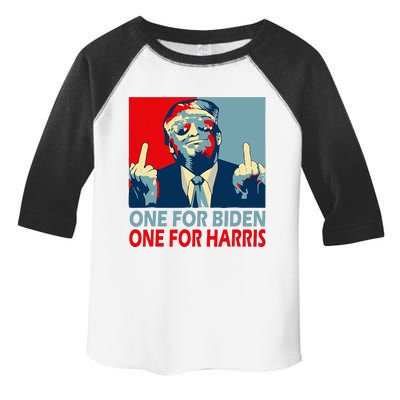 Trump Middle Finger Biden Harris Republican American Flag Toddler Fine Jersey T-Shirt